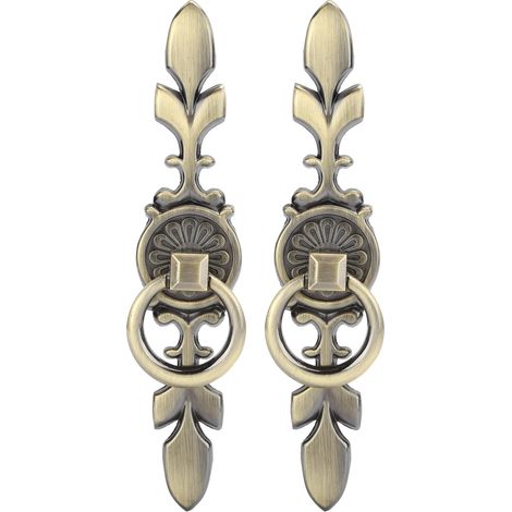 2 Poignées de tiroir rondes à trou unique en bronze antique pour meuble de cuisine, armoire et porte de placard (1/5)