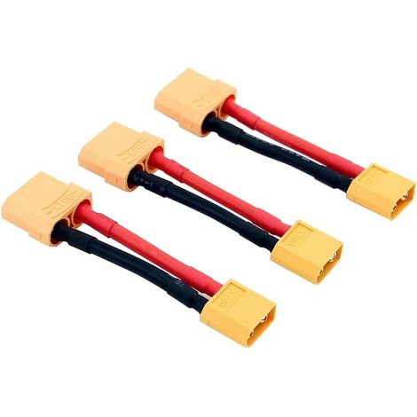 3pcs mâle XT60 vers Femelle XT90 Adaptateur de convertisseur de connecteur avec Fil 12awg 1,96 Pouces (Pack de 3) (1/5)