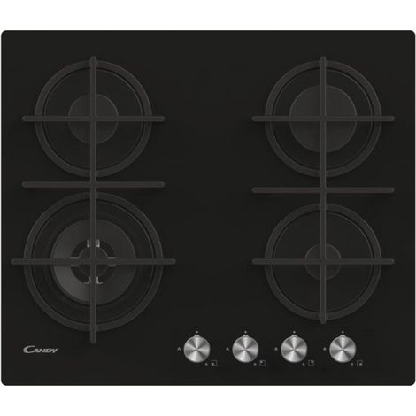 Candy CDK6GF4WEKB piano cottura a gas nero 4 fuochi (1/5)