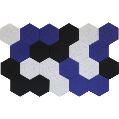 Panneaux muraux acoustiques Hexagone - Diverses couleurs feutre PET - Lot de 22 (1/5)