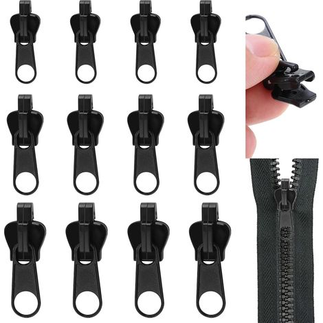 Kit di sostituzione cerniere, kit di riparazione cerniere da 12 pezzi, cerniere staccabili per vestiti, bagagli, zaini e altro (set di cerniere da 12 pezzi) (1/5)