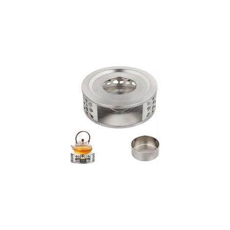 Chauffe-Théière, café et Lait, également utilisable commechauffe Tasse et Chauffe-Bougie,Spécialement conçu pour Maintenir au Chaud Les Boissons Chaudes, fabriqué en Acier Inoxydable (Couleur Argent)