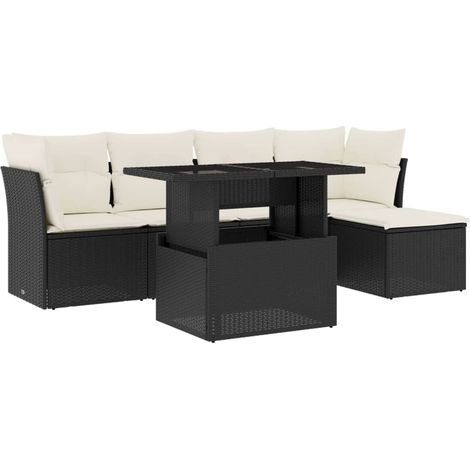 Maison Exclusive - Set de sofás de jardín 6 piezas y cojines ratá (1/5)