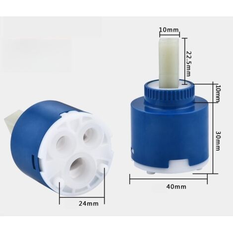Lot de 2 cartouches céramiques pour robinets mitigeurs monocommande de 40 mm – Valve en plastique résistant – Contrôle précis du débit d'eau (1/4)