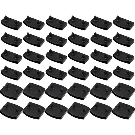 36 supports de sommier à lattes de 55 mm - Supports pour lits simples et doubles - Noir