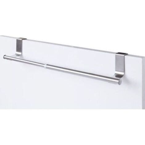 pair Porte-serviettes - Chromé - Extensible - Inox brossé - 35 x 3,5 cm - Design contemporain