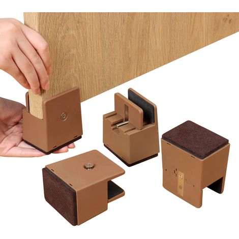 Rehausseurs de Chaise réglables de 8 cm, rehausseurs de Meubles de lit de canapé Robustes, s'adaptent au diamètre des Pieds de Chaise de 10-37mm (1/5)