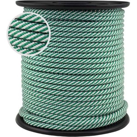 Grün-weißes Spiralseil – 12 mm x 100 m