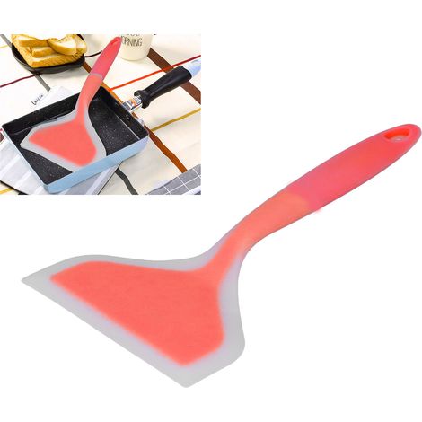 Spatule de Cuisson en Silicone Bicolore Transparente, Large pour Poêle à Pancakes et Friture, Orange pour Cuisine Maison