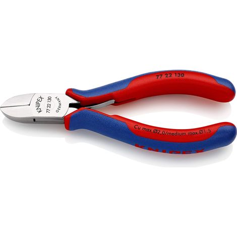 Knipex Tronchese laterale per eletronica rivestiti in materiale bicomponente 130 mm - 77 22 130 (1/5)