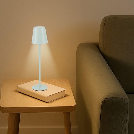 BEPER P207ILI208 Lampada da Tavolo Ricaricabile, Luce LED senza fili, Intensità Regolabile, Abat-jour da comodino, USB Inclusa – Portatile per Scrivania, Comodino o Esterni (1/5)