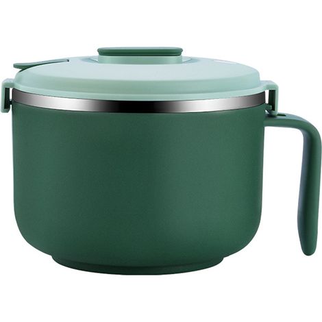 Bols à nouilles Dream Lifestyle 900 ml/1200 ml avec couvercle et poignée, grand mug à soupe en acier inoxydable pour soupes, nouilles instantanées et ramen, sans BPA et compatible lave-vaisselle (1/5)