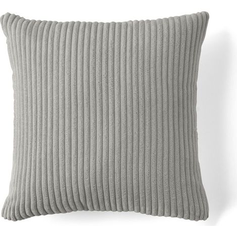 Selma - coussin - en velours côtelé - 40x40 cm - gris clair (1/4)