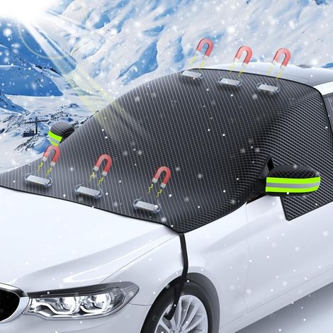 Housse de protection pour pare-brise avant, hiver, protection contre le gel (pare-brise + vitres latérales + rétroviseur extérieur + poignées de porte) (1/5)