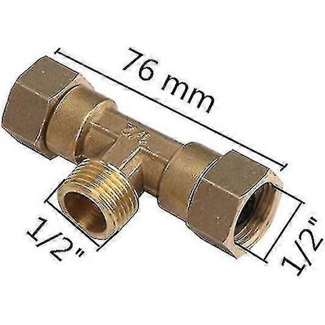 Raccord fileté mâle/femelle en laiton 1/2" pour robinet d'arrosage, adaptateur de raccordement pour tuyau de plomberie et raccords pneumatiques (1/5)
