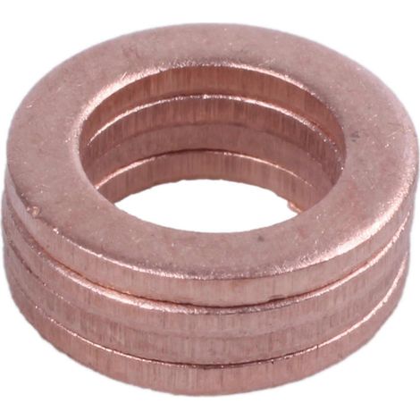 50 flache Kupfer-Dichtungsscheiben, 6 mm x 10 mm x 1 mm (1/5)