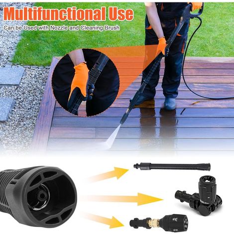 Adaptateur pour nettoyeur haute pression pour Lavor Parkside vers pour Karcher, Buse à Raccord Rapide, Adaptateur de accessoires pour Karcher Noir