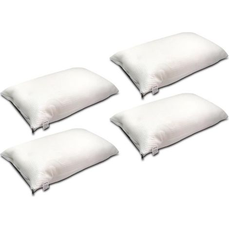 Oreiller viscoélastique - JUANIO - Set de 4 oreillers - 75x45 cm - Fermeture éclair - Anti-acarien (1/4)