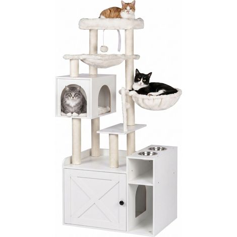 Großer Katzenbaum mit Katzenstreuschrank und Sisalstämmen (1/5)