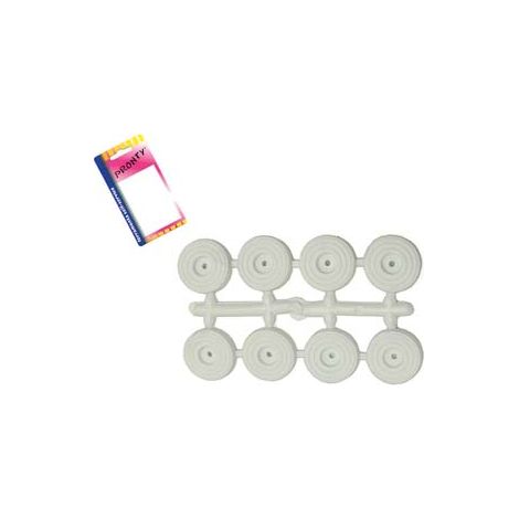 PARACOLPI SOTTOSEDIE BASSI IN PLASTICA BIANCHI- - ø mm.25x5h., in bl. pz.8 - 12 blister
