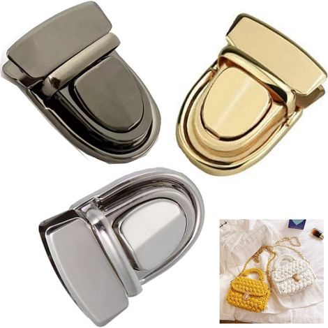 Fermoir Sac Cartable,6 pièces Fermoirs de Sacs Purse Lock,Fermoirs Verrouillage Sacs,Verrou Tournant Verrouille,Fermoir à Pression Sac À Main,pour Sac à Main en Cuir Et Accessoires Craft à Main (1/5)