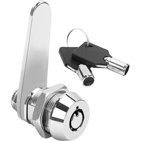 16mm Serrure à came tubulaire filetée avec clés différentes, serrure de boîte aux lettres serrures de porte verrous de tiroir verrous de armoire meuble verrou placard verrou casier (1/5)