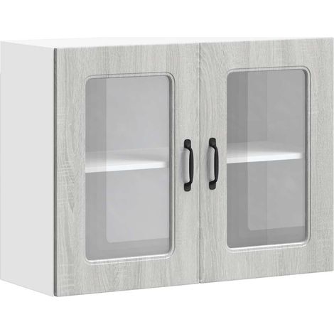 Maison Exclusive - Pensile da Cucina con Porta in Vetro Kalmar Grigio Sonoma