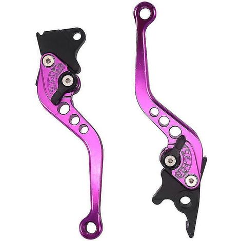 Lot de 2 poignées de frein réglables de haute qualité pour moto, levier de frein à tambour d'embrayage universel - violet
