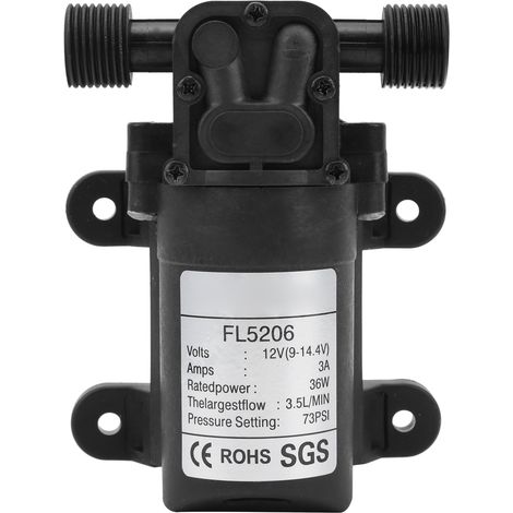 Pompe à eau électrique à membrane 73PSI 3.5L/min G1/2 36W DC 12V Outil de pompage miniature (1/5)
