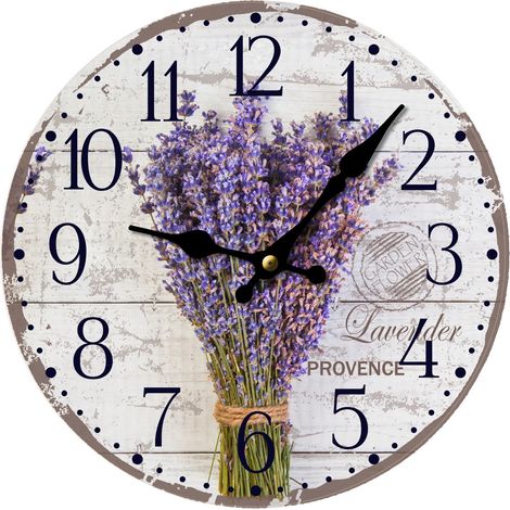 Horloge murale moderne lavande, décoration d'intérieur élégante, horloge MDF au design unique, idéale pour les cadeaux