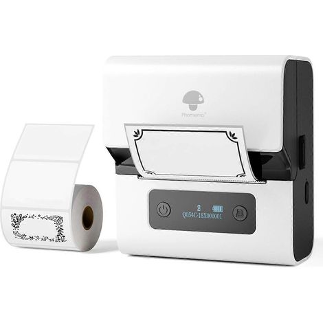M221 Etikettendrucker Bluetooth Tragbarer Etikettendrucker Weiß-- (1/5)