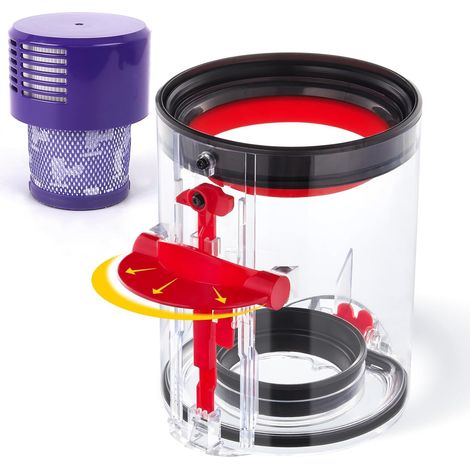 Kleiner Staubbehälter, kompatibel mit dem Dyson V10 Motorhead Staubsauger Fluffy V10 – Ersatzteil – Teilenummer 969509-02 – mit HEPA-Filter (1/5)