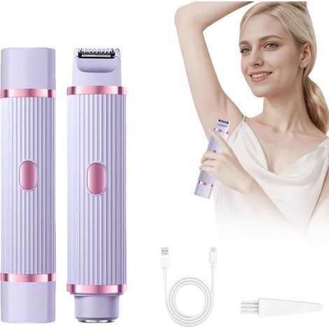 Rasoir Électrique Femme, Étanche IPX7 Tondeuse Intime Femmes 2 en 1, Rasoir Électrique À Double Tête pour femme Rechargeable, Wet (1/5)