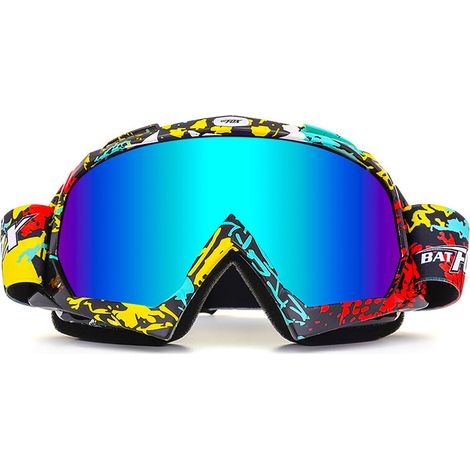 Lunettes de moto, Lunettes de vélo de saleté VTT Lunettes de sécurité anti-UV Lunettes de motocross coupe-vent anti-poussière Lunettes de moto anti-rayures pour le cyclisme Équitation/escalade/ski,tai (1/5)