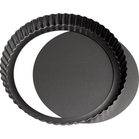 1 Moule à tartelette, Acier carbone, Fond amovible, Bord ondulé, Antiadhésif, Pour pâtisserie maison (1/5)