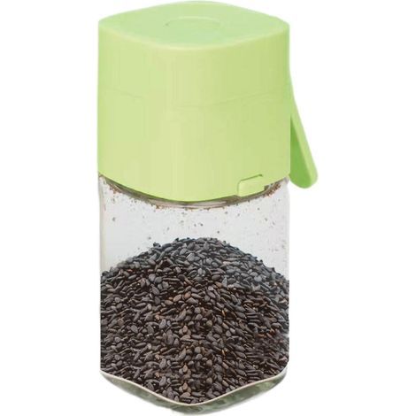Salière en verre, flacon à épices de cuisine, doseur précis, idéal pour le sel, le poivre, les épices pour barbecue et friture, 1 pièce, facile à remplir et à nettoyer, élégant (1/5)