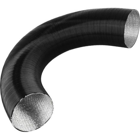 Sivac – Gaine aluminium extensible noire 60 mm – Longueur jusqu'à 3 mètres – Compatible systèmes ventilation 60 mm – Installation facile avec colliers de serrage