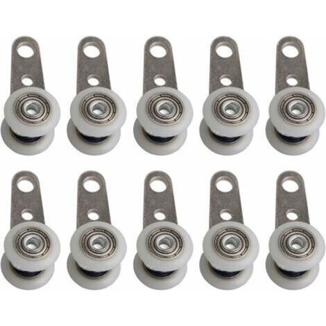 Lot De 10 Roulettes Pour Baies Vitrées Ou Portes Coulissantes - En Métal Et En Plastique - 4,5X 1,9Cm