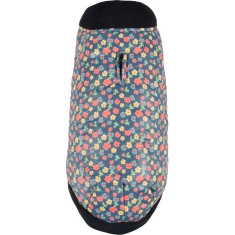34 cm: Bomberjacke Modell Floralie blau floral wasserdicht für Hunde (1/4)