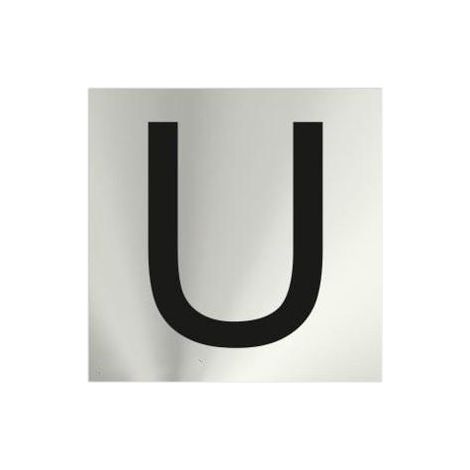 Señal informativa adhesiva por letras (U) de acero inoxidable 50 x 50 mm SEKURECO (1/2)