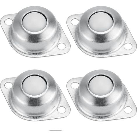 4 pièces Roulettes à billes pour meubles, Petites roulettes de meuble, charge lourde avec 2 trous de montage, pour transport (1/5)