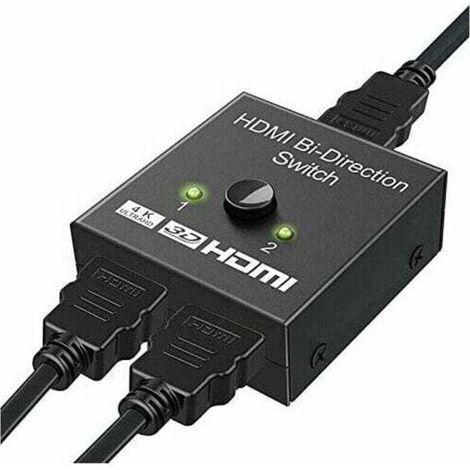 Commutateur HDMI, adaptateur HDMI Splitter 4K bidirectionnel 2 entrées 1 sortie ou commutateur 1 entrée 2 sorties, prise en charge 3D 4K 1080P, HDCP, commutateur HDMI pour HDTV/lecteur Blu-Ray/DVD/DVR (1/4)