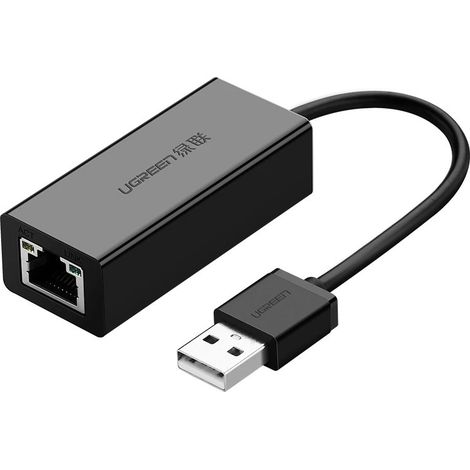 Scheda di rete LAN esterna RJ45 - USB 2.0 100 Mbps - nera (1/5)