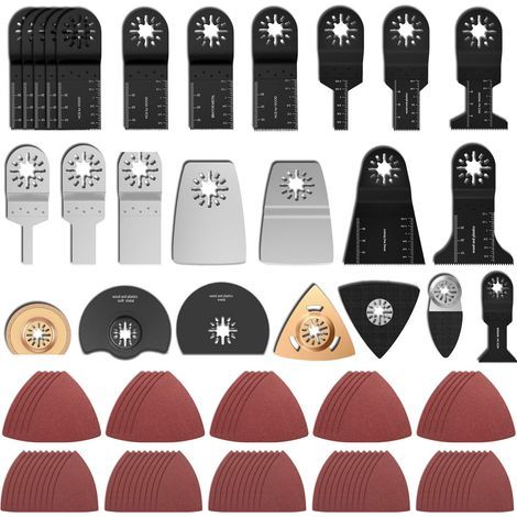 Lot de 100 - Lame oscillante - Accessoire multifonction - Coupe métal et bois - Pour scie sauteuse et ponceuse - Acier inoxydable - Universel (1/5)