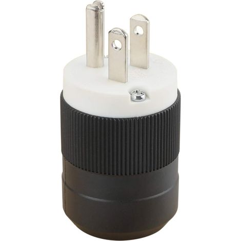 Fiche d'alimentation, 5-15P verrouillage de mise à la terre 15A 125V Fiche mâle 3 broches de qualité industrielle (prise 5-15P) (1/5)