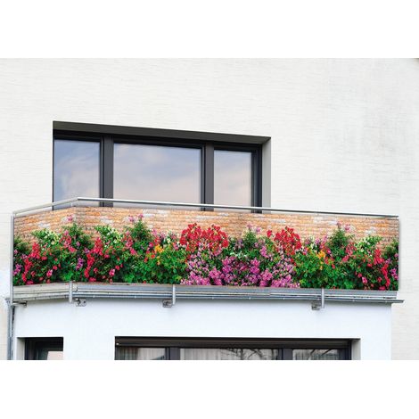 Balkonsichtschutz, Blumen, 5 m x 35 cm