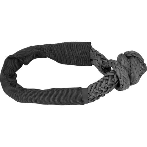 Corde de dépannage soft shackle synthétique 33069lbs résistance rupture 4x4 SUV camion, noir (1/5)