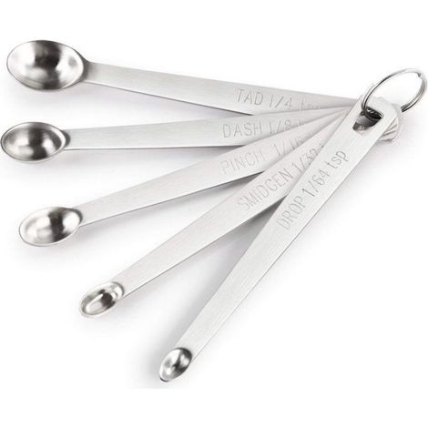 Cuillères doseuses - Ensemble de 5 cuillères doseuses - Acier inoxydable - Ensemble de cuillères doseuses - Tasses et