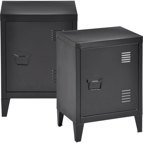 Juego de 2 mesitas de noche 57 x 40 x 30 cm negro 030008694