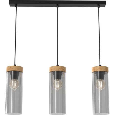 Suspension Elica Milagro bois verre 3xE27 réglable (1/5)